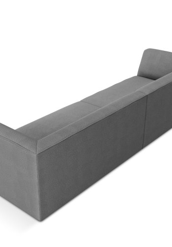 MICADONI Ruby sofa, 4 sder - gr stof og sort plast