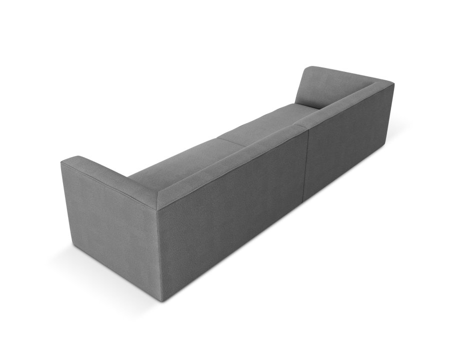 MICADONI Ruby sofa, 4 sder - gr stof og sort plast