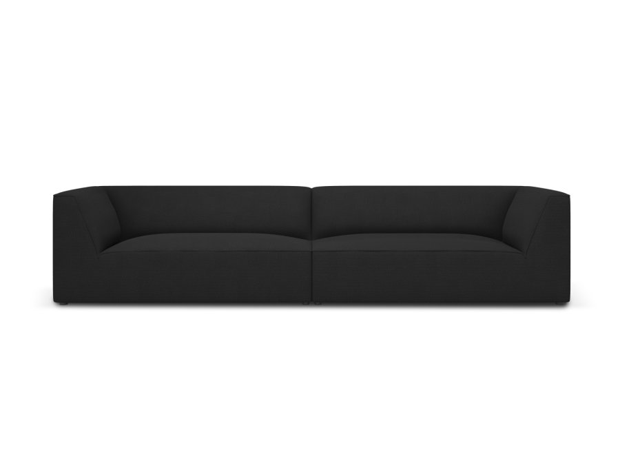 MICADONI Ruby sofa, 4 sder - sort stof og sort plast