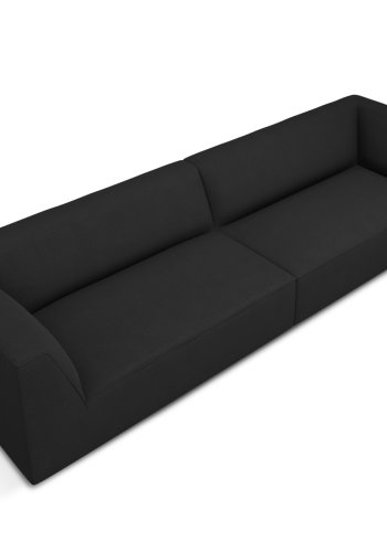 MICADONI Ruby sofa, 4 sder - sort stof og sort plast