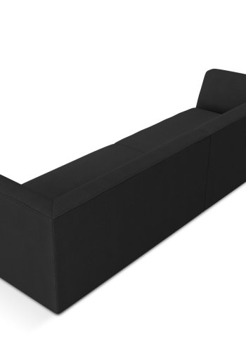 MICADONI Ruby sofa, 4 sder - sort stof og sort plast