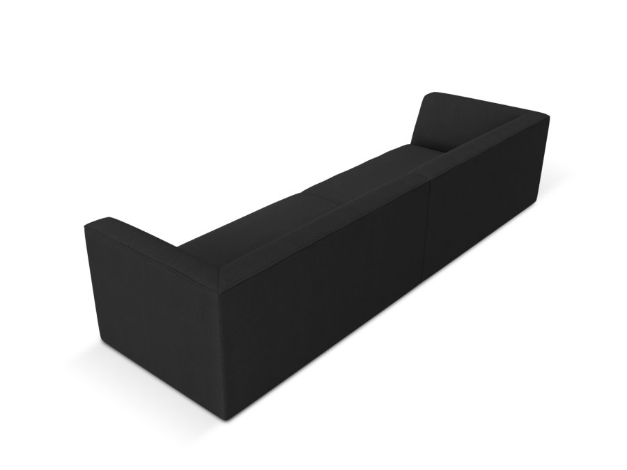 MICADONI Ruby sofa, 4 sder - sort stof og sort plast