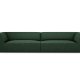 MICADONI Ruby sofa, 4 sder - grn stof og sort plast