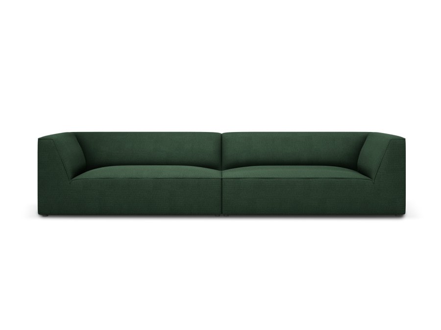 MICADONI Ruby sofa, 4 sder - grn stof og sort plast