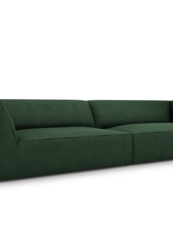 MICADONI Ruby sofa, 4 sder - grn stof og sort plast