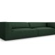 MICADONI Ruby sofa, 4 sder - grn stof og sort plast