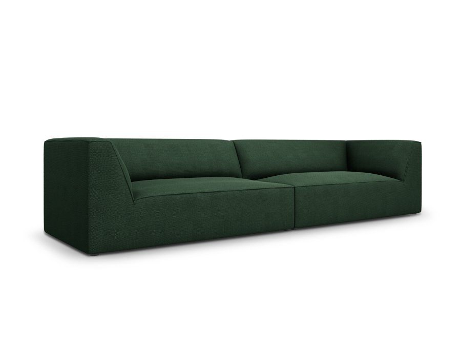 MICADONI Ruby sofa, 4 sder - grn stof og sort plast