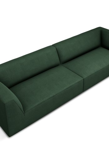 MICADONI Ruby sofa, 4 sder - grn stof og sort plast