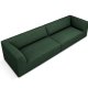 MICADONI Ruby sofa, 4 sder - grn stof og sort plast