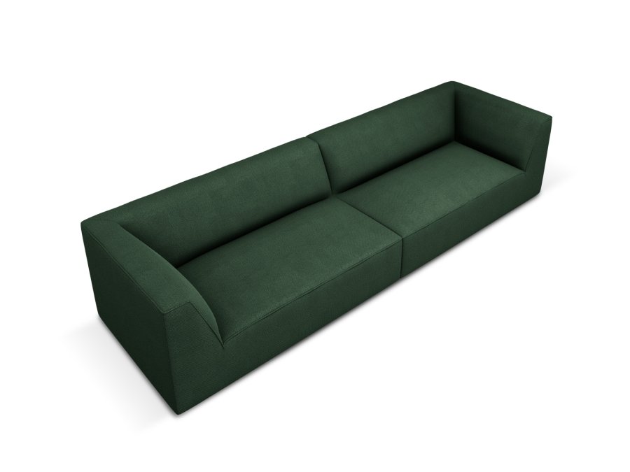 MICADONI Ruby sofa, 4 sder - grn stof og sort plast