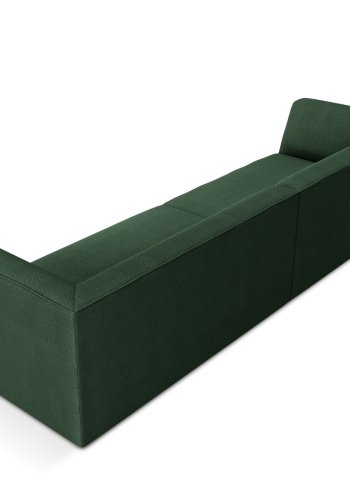 MICADONI Ruby sofa, 4 sder - grn stof og sort plast