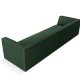 MICADONI Ruby sofa, 4 sder - grn stof og sort plast