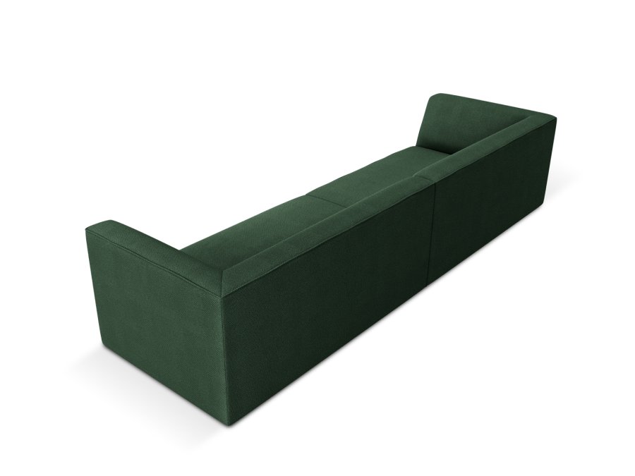 MICADONI Ruby sofa, 4 sder - grn stof og sort plast