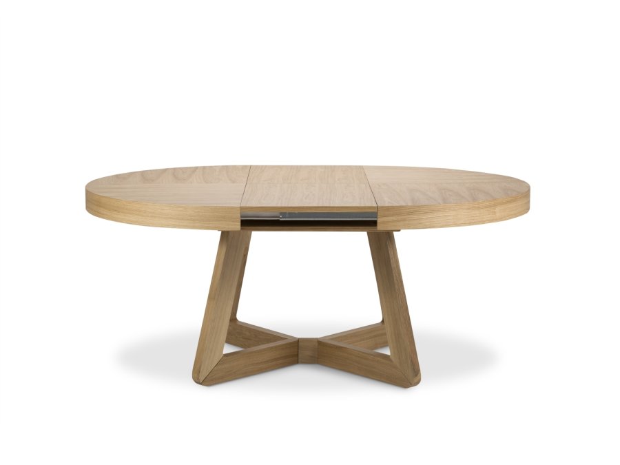 MICADONI Dustin spisebord, m. 2 tillgsplader - natur egefinér og tr (130/230x130x76)