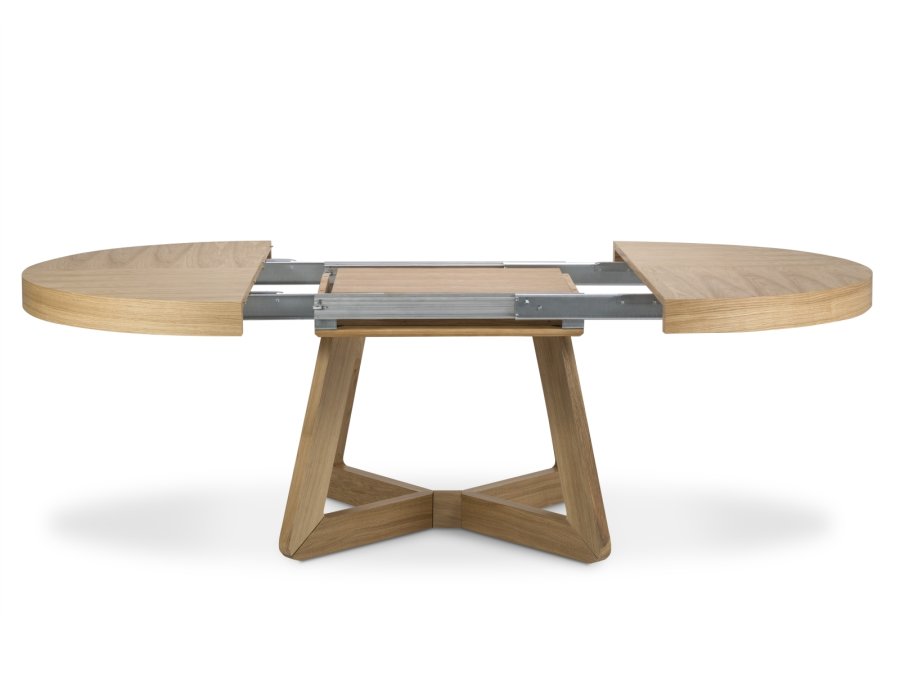 MICADONI Dustin spisebord, m. 2 tillgsplader - natur egefinér og tr (130/230x130x76)