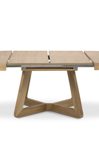 MICADONI Dustin spisebord, m. 2 tillgsplader - natur egefinér og tr (130/230x130x76)