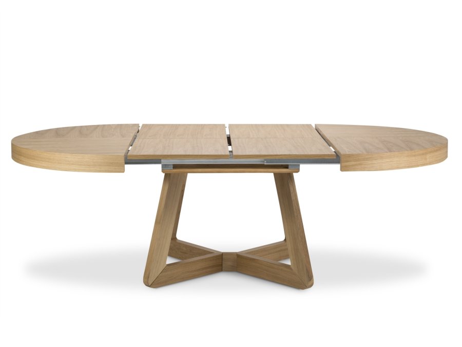 MICADONI Dustin spisebord, m. 2 tillgsplader - natur egefinér og tr (130/230x130x76)