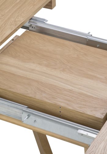 MICADONI Dustin spisebord, m. 2 tillgsplader - natur egefinér og tr (130/230x130x76)