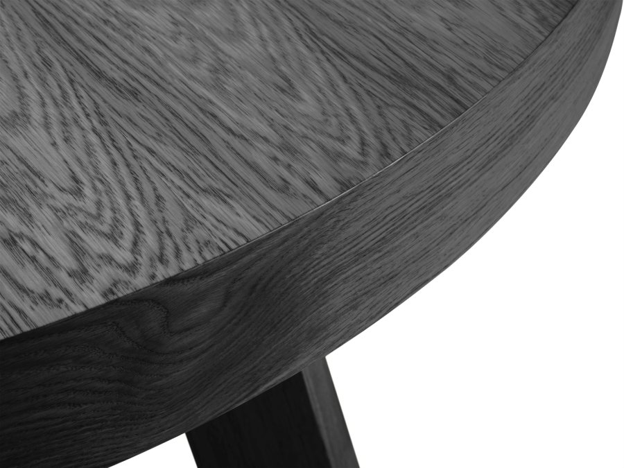 MICADONI Dustin spisebord, m. 2 tillgsplader - sort egefinér og tr (130/230x130x76)