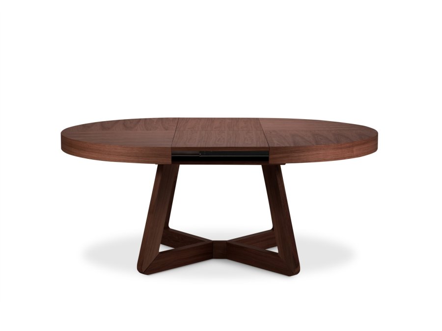 MICADONI Dustin spisebord, m. 2 tillgsplader - brun egefinér og tr (130/230x130x76)