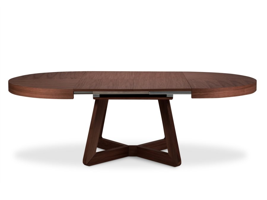 MICADONI Dustin spisebord, m. 2 tillgsplader - brun egefinér og tr (130/230x130x76)