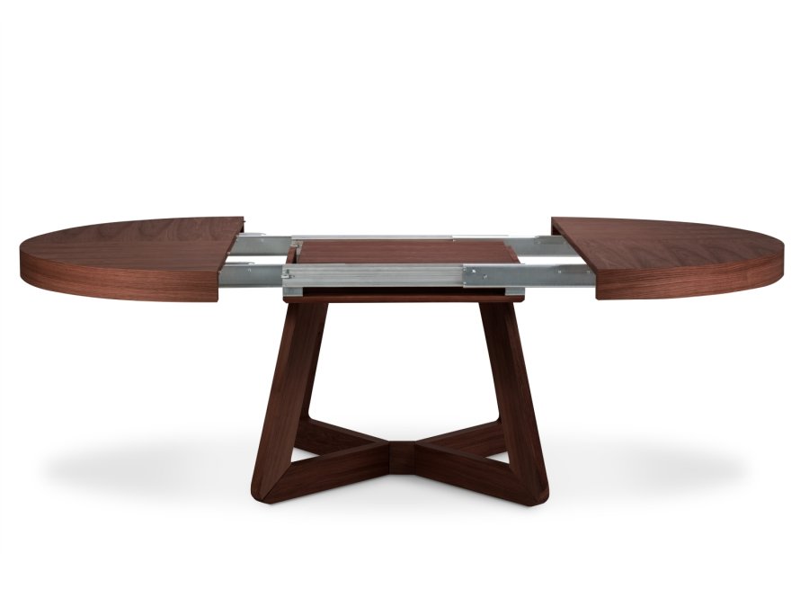 MICADONI Dustin spisebord, m. 2 tillgsplader - brun egefinér og tr (130/230x130x76)