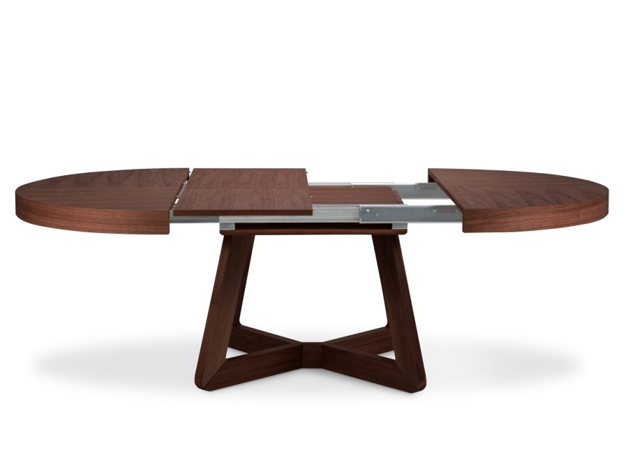 MICADONI Dustin spisebord, m. 2 tillgsplader - brun egefinér og tr (130/230x130x76)