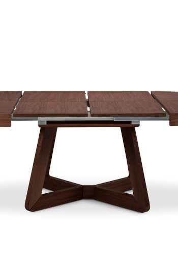 MICADONI Dustin spisebord, m. 2 tillgsplader - brun egefinér og tr (130/230x130x76)