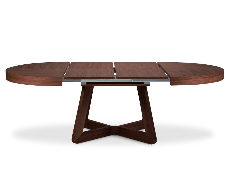 MICADONI Dustin spisebord, m. 2 tillgsplader - brun egefinér og tr (130/230x130x76)