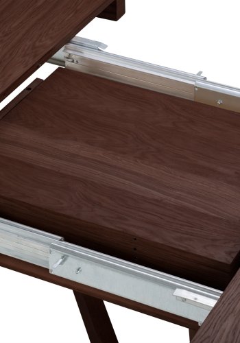 MICADONI Dustin spisebord, m. 2 tillgsplader - brun egefinér og tr (130/230x130x76)