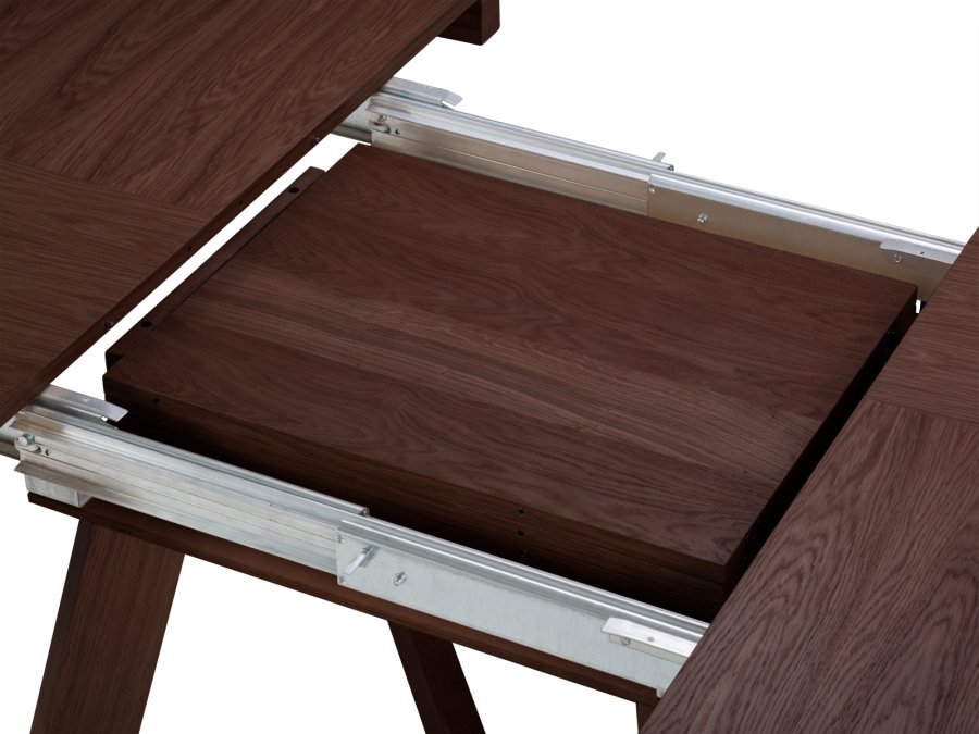 MICADONI Dustin spisebord, m. 2 tillgsplader - brun egefinér og tr (130/230x130x76)