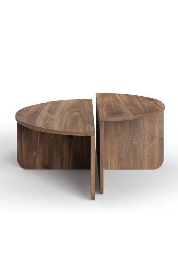 MICADONI Elias sofabord, halvrund - brun MDF (st med 2) (75x80)