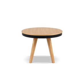 MICADONI Ludia spisebord, m. 2 tillgsplader, rund - natur egefinér og eg (100/200x100x74,5)