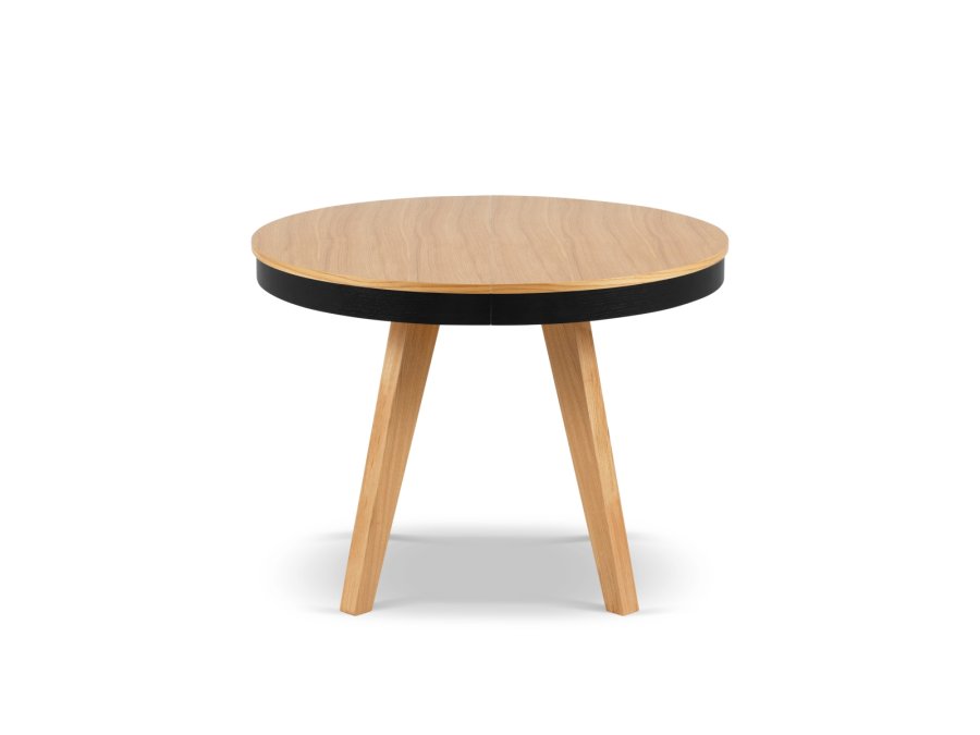 MICADONI Ludia spisebord, m. 2 tillgsplader, rund - natur egefinér og eg (100/200x100x74,5)