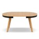 MICADONI Ludia spisebord, m. 2 tillgsplader, rund - natur egefinér og eg (100/200x100x74,5)