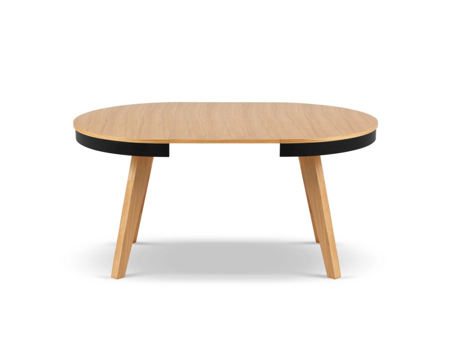 MICADONI Ludia spisebord, m. 2 tillgsplader, rund - natur egefinér og eg (100/200x100x74,5)