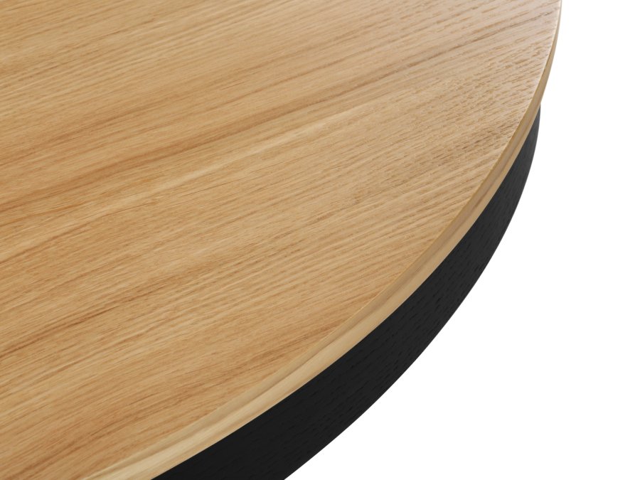 MICADONI Ludia spisebord, m. 2 tillgsplader, rund - natur egefinér og eg (100/200x100x74,5)