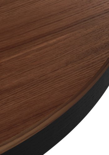 MICADONI Ludia spisebord, m. 2 tillgsplader, rund - mrkebrun egefinér (100/200x100x74,5)