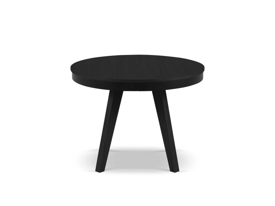 MICADONI Ludia spisebord, m. 2 tillgsplader, rund - sort egefinér og eg (100/200x100x74,5)