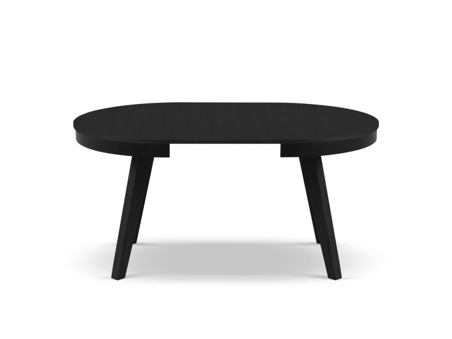 MICADONI Ludia spisebord, m. 2 tillgsplader, rund - sort egefinér og eg (100/200x100x74,5)