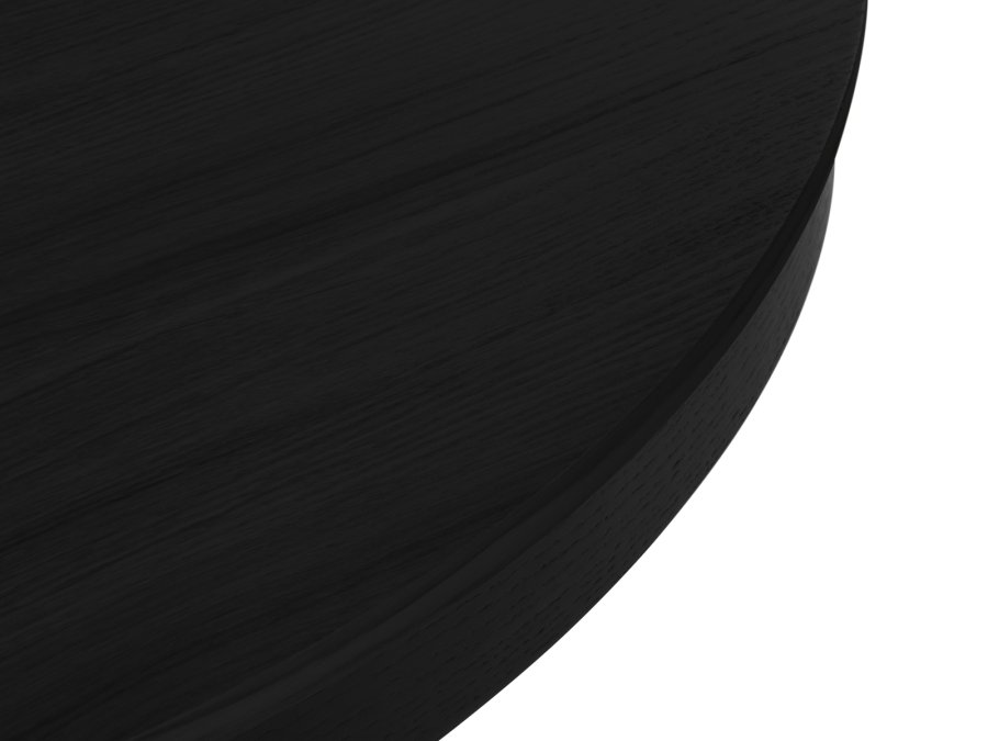 MICADONI Ludia spisebord, m. 2 tillgsplader, rund - sort egefinér og eg (100/200x100x74,5)