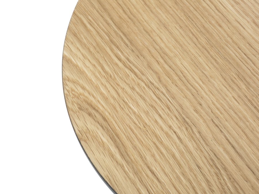 MICADONI Namib gyldent mnster sofabord, rund - natur egefinér og sort metal (30)