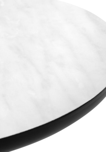 MICADONI Namib gyldent mnster sofabord, rund - hvid hjtrykslaminat og sort metal (30)