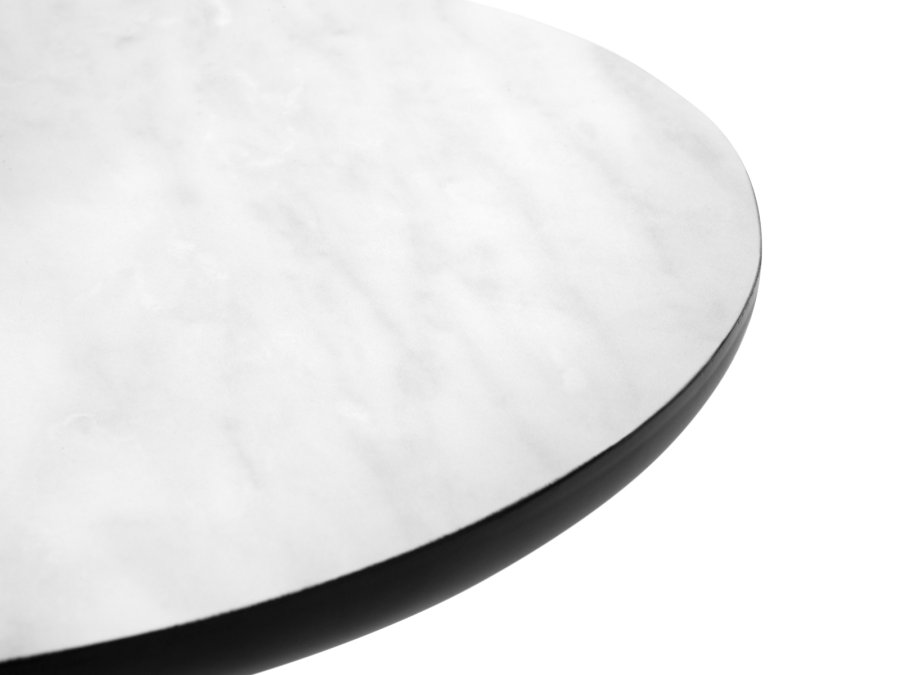 MICADONI Namib gyldent mnster sofabord, rund - hvid hjtrykslaminat og sort metal (30)