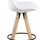 ACT NORDIC Dima barstol, m. rygln og fodsttte - hvid PU/polypropylen og natur gummitr