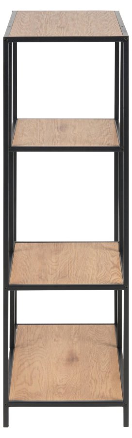 ACT NORDIC Seaford reol, m. 3 hylder - mat vild eg ru papir og mat sort ru stl