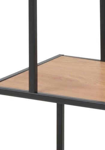 ACT NORDIC Seaford reol, m. 3 hylder - mat vild eg ru papir og mat sort ru stl