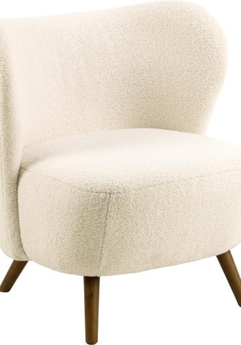 ACT NORDIC Crosby loungestol - creme stof og rgfarvet gummitr