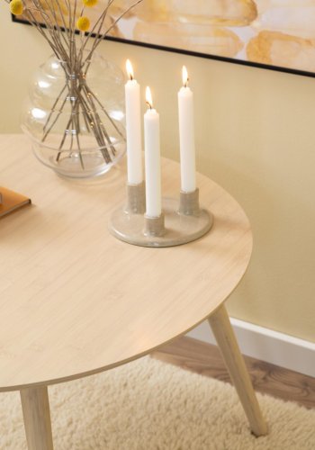 ACT NORDIC Roslin sofabord, rund - UV-lakeret bambus og WB-lakeret bambus (80x45)