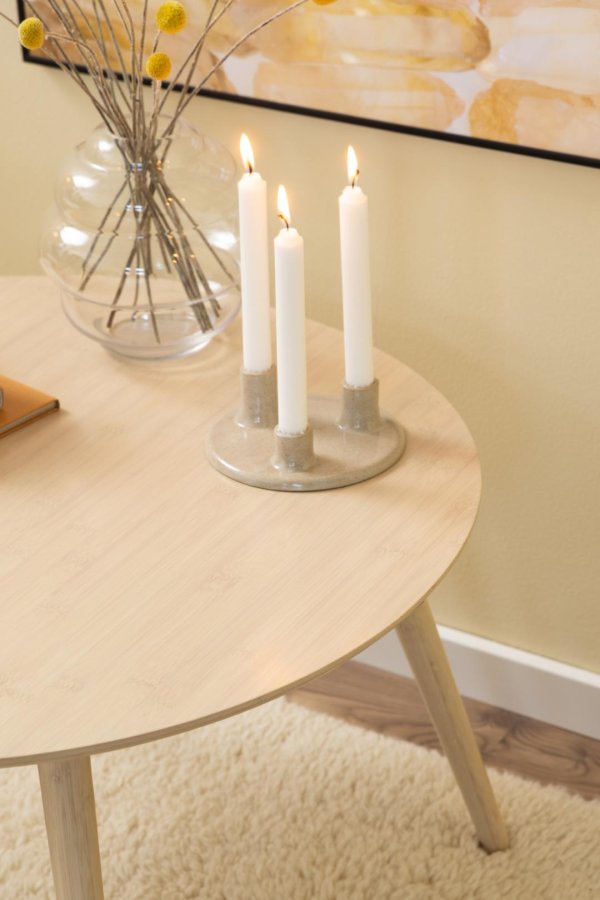 ACT NORDIC Roslin sofabord, rund - UV-lakeret bambus og WB-lakeret bambus (80x45)